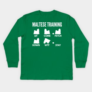 Maltese Training Maltese Dog Tricks Kids Long Sleeve T-Shirt